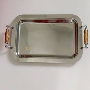 Vintage FREDDI 24K Gold Stainless Steel Tray